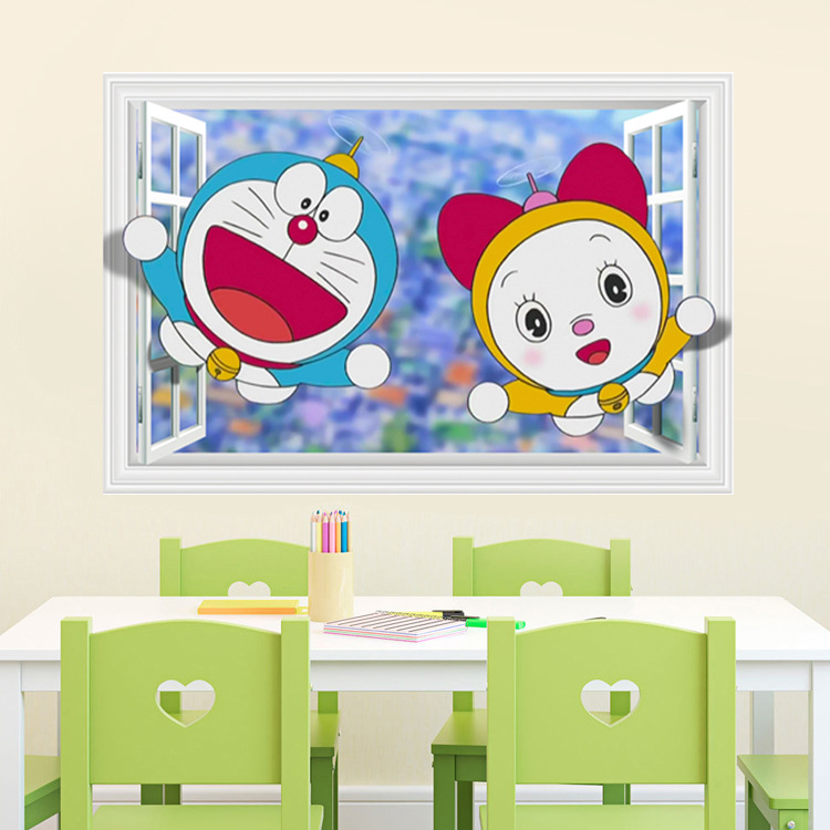 Decal cửa sổ Đô rê mon và Đô rê mi